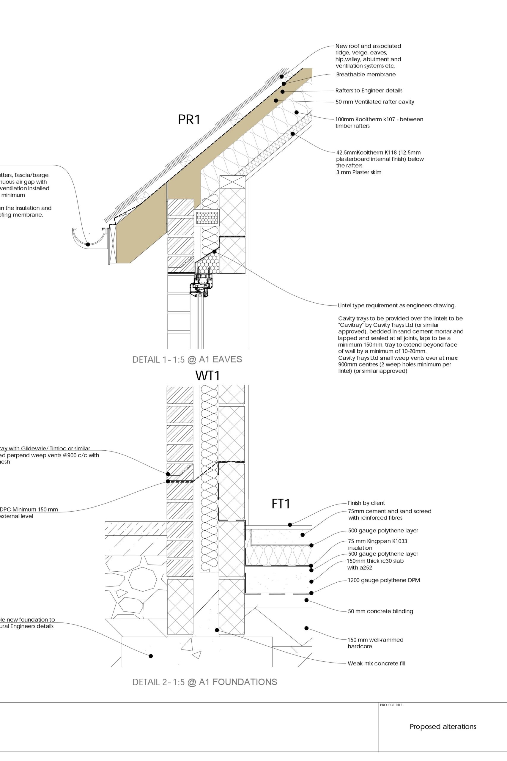 Building regulations drawings - section