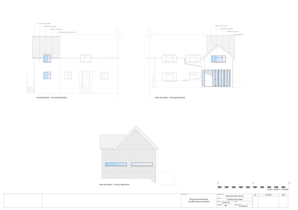 Building Regulations Drawings for a Double Storey Extension