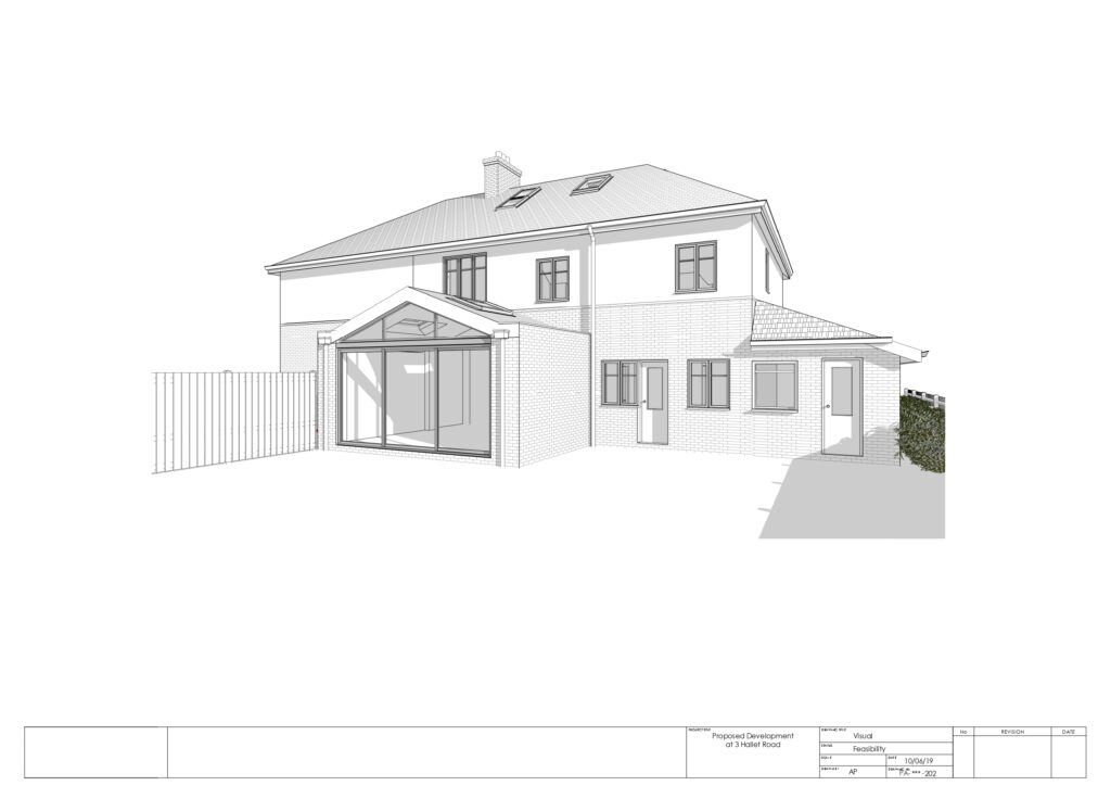 Planning Drawings Rear Extension 3D Visual