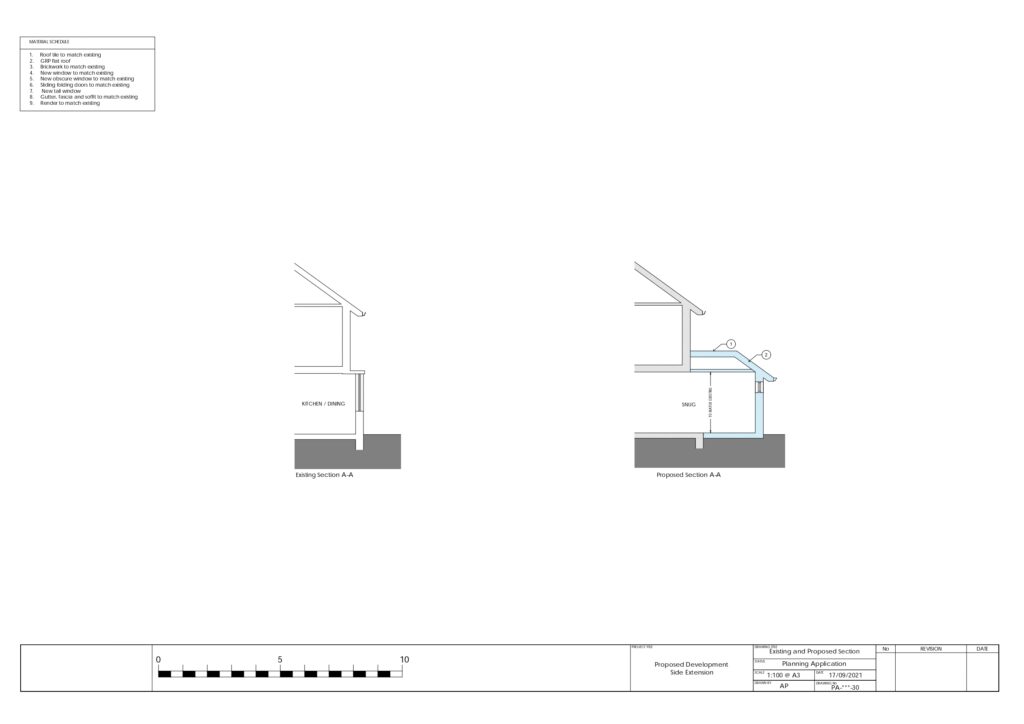 Planning Drawings Side Extension Sections